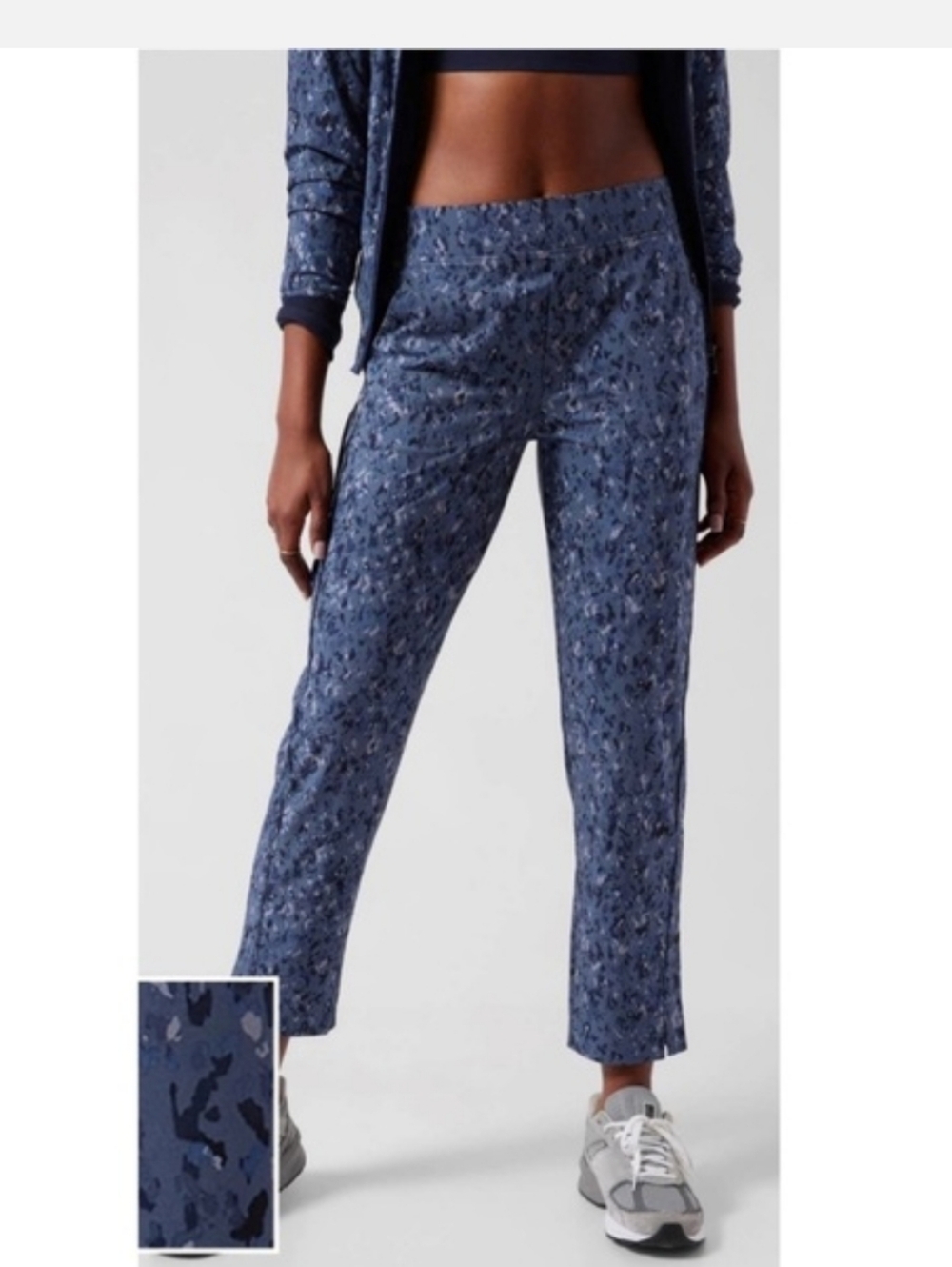 Athleta Brooklyn Ankle Pant Captivate Chrome Blue Camo 305514 Womens 4